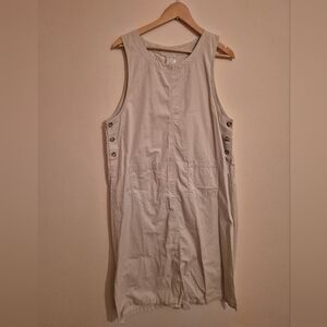 Vintage Cotton Jumper Overall Dress Medium